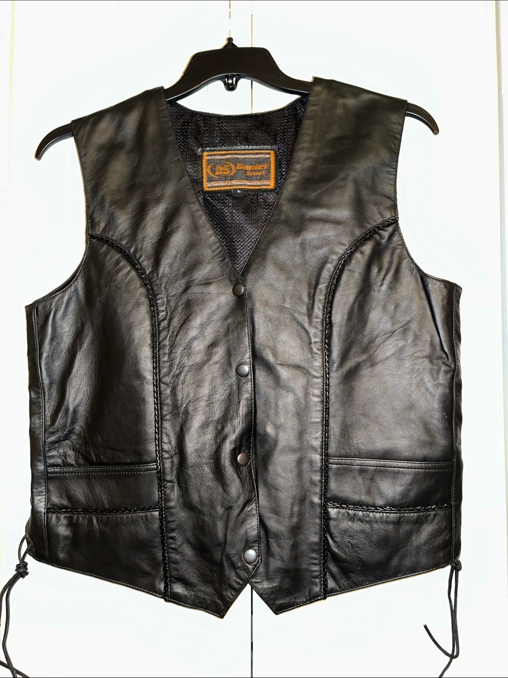 Black Leather Women’s Motorcycle Vest